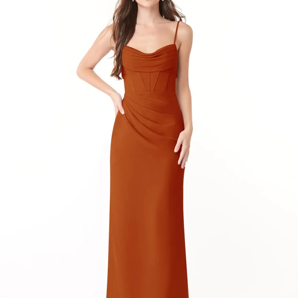 AZAZIE MAI Paprika Sheath Pleated Chiffon Dress
